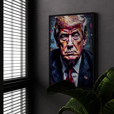 Bunte Präsident Donald Trump Wandbild Acrylglas, Leinwand, Poster Kunst Art Deko Nr25