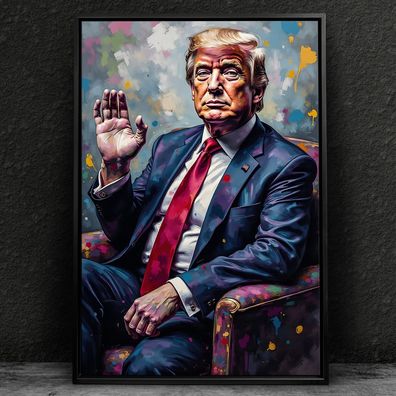 Bunte Präsident Donald Trump Wandbild Acrylglas, Leinwand, Poster Kunst Art Deko Nr26