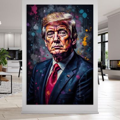 Bunte Präsident Donald Trump Wandbild Acrylglas, Leinwand, Poster Kunst Art Deko Nr27