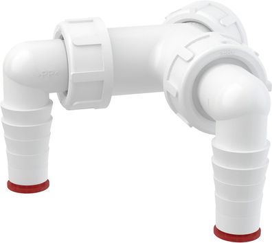 Alcadrain P148 Doppelanschluss komplett G1" 17–23 mm Schlauchanschluss