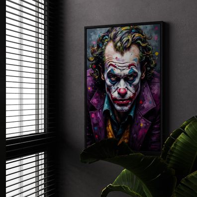 Joker - Batman Pop-Art Bild Kunst, Wandbild Leinwand, Acrylglas oder Poster Nr1