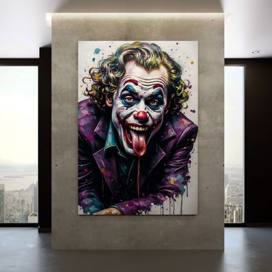 Joker - Batman Pop-Art Bild Kunst, Wandbild Leinwand, Acrylglas oder Poster Nr2