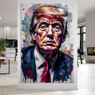Bunte Präsident Donald Trump Wandbild Acrylglas, Leinwand, Poster Kunst Art Deko Nr28