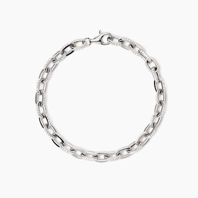 Mabina Damen Armband 925 Silber 533966 mit verlängerter Rolokette & Zirkonia