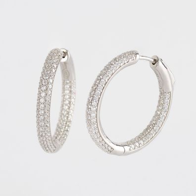Mabina Damen Creolen 563470 Silber mit Zirkonia