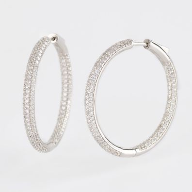 Mabina Damen Creolen 563471 Silber und mit Zirkonia
