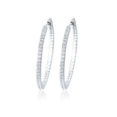 Mabina Damen Creolen 563139 Silber und Zirkona