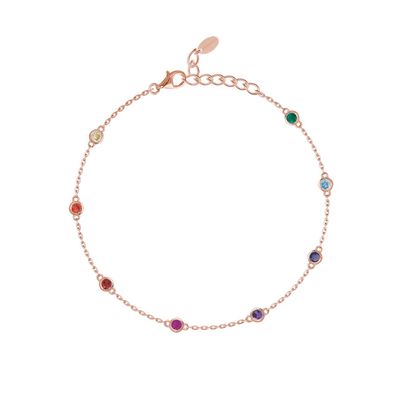 Mabina Damen Fußkette 925 Silber 533376 Rosegold plattiert, Zirkonia