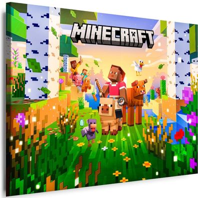 Leinwand Bilder Minecraft Game Spiele für Kinder Premium Kunstdruck Wandbilder