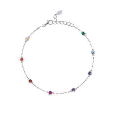 Mabina Damen Fußkette, 925 Silber 533375 Zirkonia Lichtpunkte