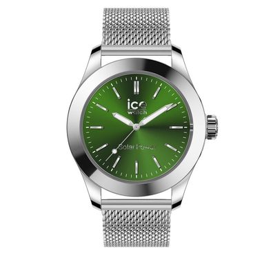 ICE Watch Steel 023796 Solar, Milanaise, Analog, grün, silberfarben
