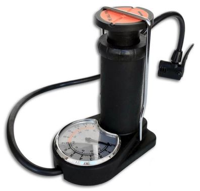 CBK-MS® Mini Fußpumpe Standpumpe 7 bar mit Adapter und Transporttasche Fahrrad