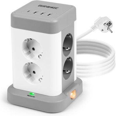 Duronic ET8C Mehrfachsteckdose 8-Fach, USB A+C, Überspannungsschutz