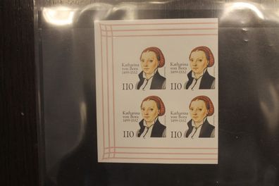 Katharina von Bora, MiNr. 2029; Viererblock, ungezähnt, MNH, Fotoattest