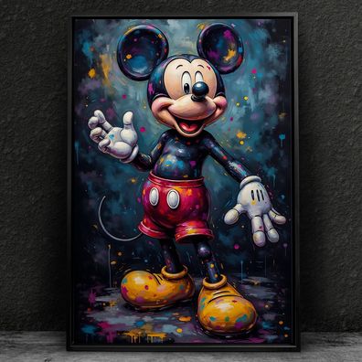Micky Maus in Farben Kunst, Bunte Wandbild, Acrylglas, Poster, Leinwand Nr8