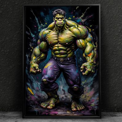 Hulk Superheld Avengers Kunst, Bunte Wandbild, Acrylglas, Poster, Leinwand Deko