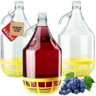 KADAX Weinballon, Glasballon für Wein, Weinfass aus glas, Gärballon