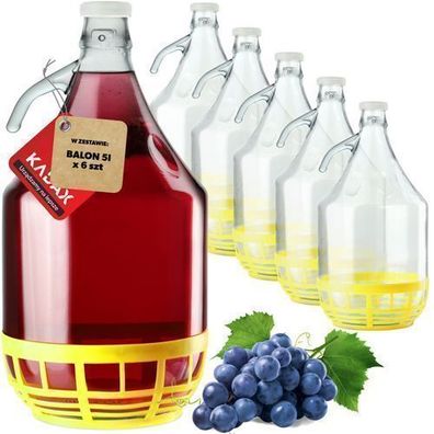 KADAX Weinballon, Glasballon für Wein, Weinfass aus glas, Gärballon