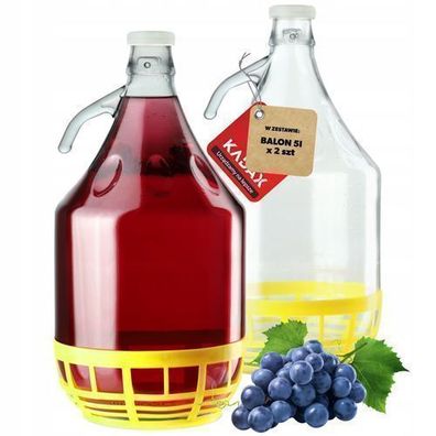 KADAX Weinballon, Glasballon für Wein, Weinfass aus glas, Gärballon