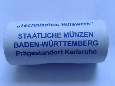 Rolle 25x10 euro 2025 Technisches Hilfswerk 25x10 euro 2025 THW Sichtrolle G Karlsruh