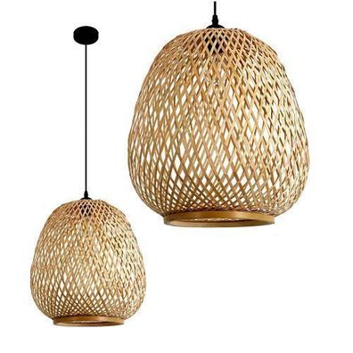 BOHO BARSO Pendelleuchte in Bambus Natural Design dekorativ Stilvoll Rattan Ø40cm