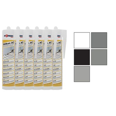 6x FOERCH Silikon AC ECO 0.31 LTR Kartusche Silikondichtungsmasse dauerelastisch