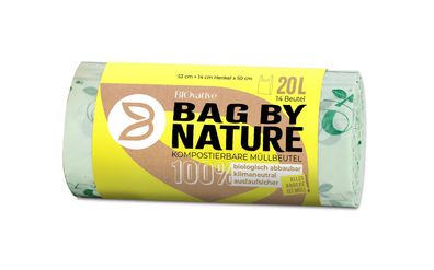 20L Biomüllbeutel mit Henkel: 56 Müllbeutel, Made in Germany, 100% kompostierbar