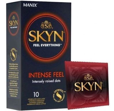 Skyn Intense Feel Non-Latex Kondome mit Rippen, 10 Stueck