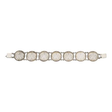 Trachten Armband 925/000 Münzen 930/000 Silber, Handarbeit, geschwärzt, getragen