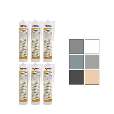 6x FOERCH Sanitaersilikon 0.31 L Kartusche Silikondichtungsmasse dauerelastisch