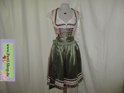 Dirndl mit Schürze, Gr. 40, Rosé, Grün, festlich, Krüger