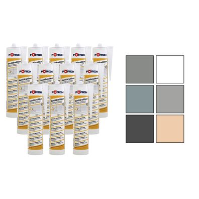 12x FOERCH Sanitaersilikon 0.31 L Kartusche Silikondichtungsmasse dauerelastisch