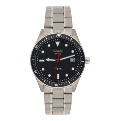 Boccia Uhr für Herren 3664-06 Titan, Schwarz, Quarz