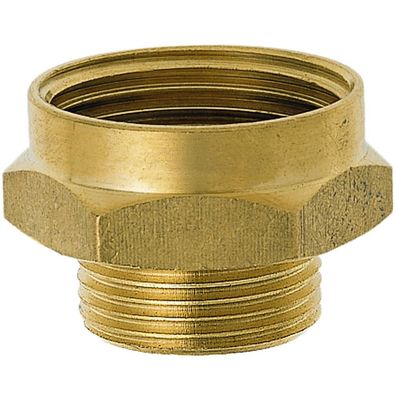 GEKA® Gewindenippel 1 1/4 Zoll Innen- & 1 Zoll Außengewinde Messing Sechskant