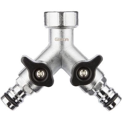 GEKA® plus Zweiwegeventil mit GEKA® plus Steckern Innengewinde 3/4 Zoll Messing