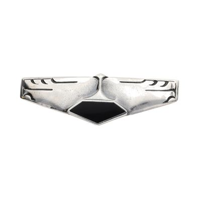 Second Hand Brosche 925 Silber schwarz Emailliert 25324246 getragen
