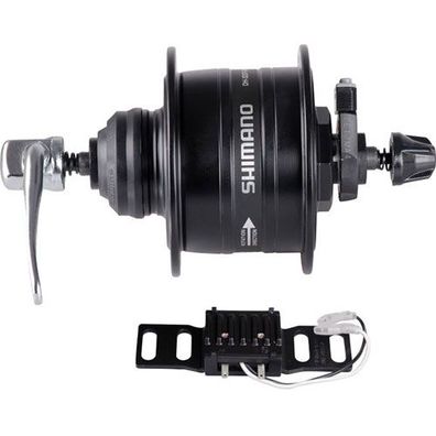 Nabendynamo DH-3D37-QR, 32 Loch Shimano, Disc Centerlock, Schnellspanner, schwarz