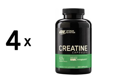 4 x Optimum Nutrition Creatine Creapure (200 Caps)