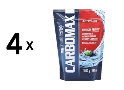 4 x Activlab CarboMax Energy Power Dynamic (1000g) Black Currant