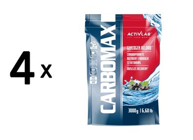 4 x Activlab CarboMax Energy Power Dynamic (3000g) Black Currant