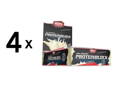 4 x Best Body Nutrition BBN Hardcore Protein Block (15x90g) Vanilla