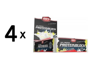 4 x Best Body Nutrition BBN Hardcore Protein Block (15x90g) Yoghurt Lemon