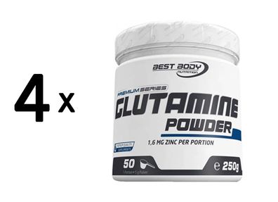 4 x Best Body Nutrition L-Glutamin (250g)