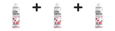 3 x Best Body Nutrition Vital Drink Zerop (500ml) Raspberry