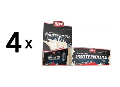 4 x Best Body Nutrition BBN Hardcore Protein Block (15x90g) Macadamia Nut