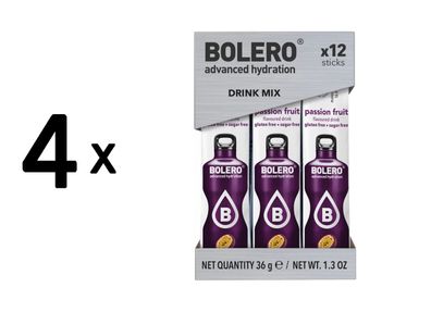 4 x Bolero Sticks (12x3g) Passion Fruit
