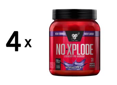 4 x BSN N.O.-Xplode (390g) Purple Power