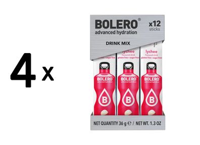 4 x Bolero Sticks (12x3g) Lychee