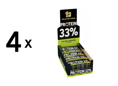 4 x Go On Nutrition Protein Bar 33% (25x50g) Salted Caramel