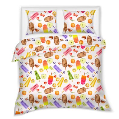 Dormabell Satin Bettwäsche 135x200 Stieleis Eis Schleckeis Fruchteis Früchte Wende